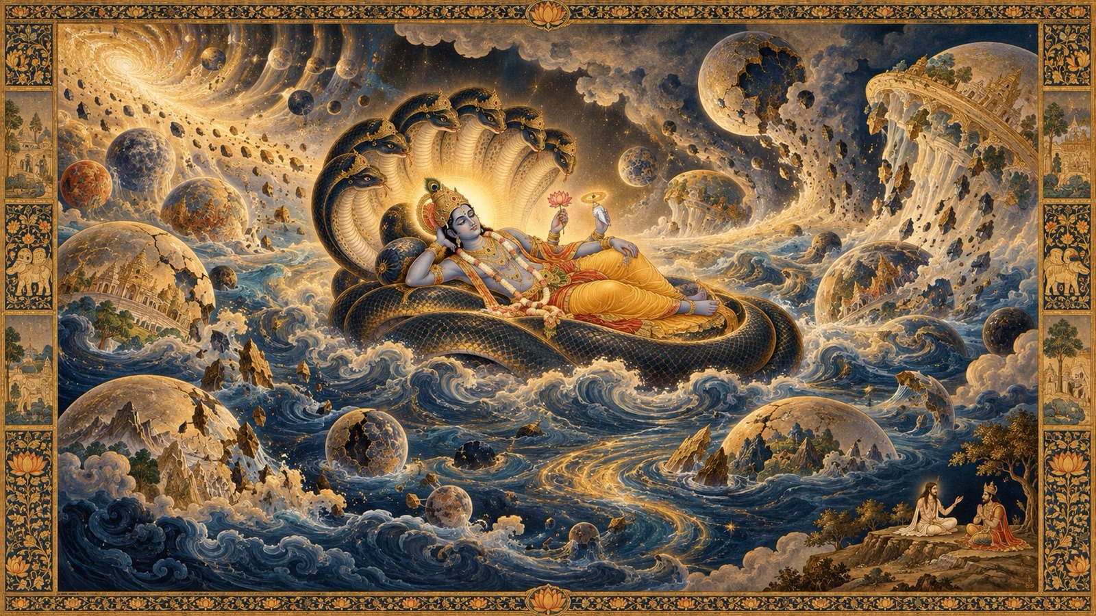 Sukadeva describing the four kinds of cosmic dissolution and the refuge of the Lord's story