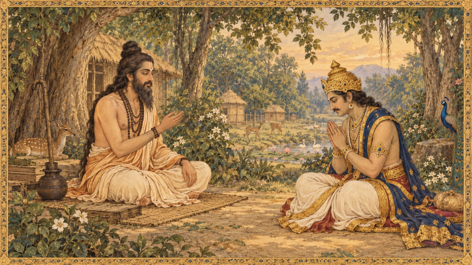 Emperor Manu, abashed, replying to the sage Kardama's praise with a statement on Brahmana-Kshatriya duty