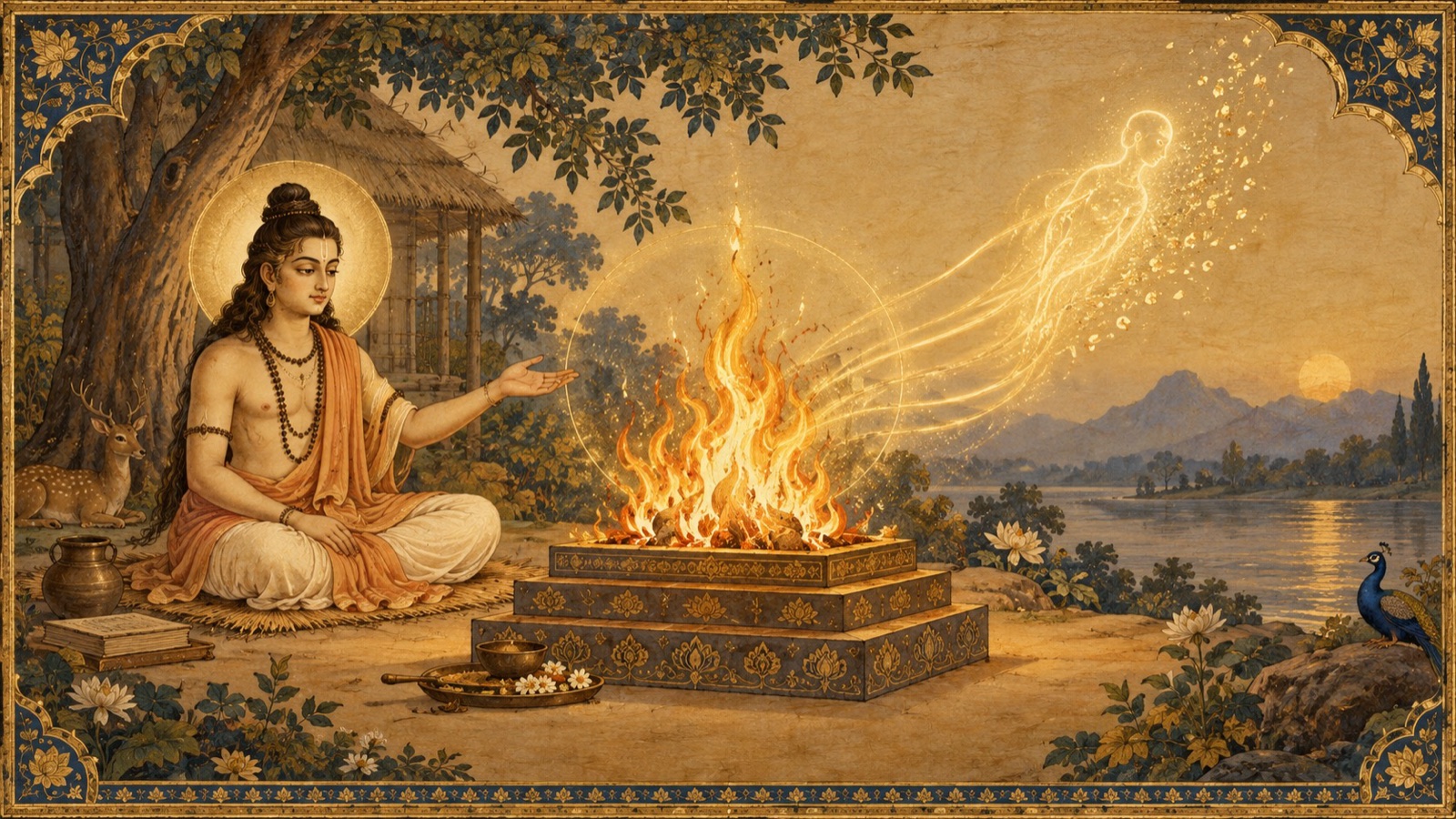 Kapila defining motiveless devotion as superior even to liberation, dissolving the subtle body as fire consumes an offering