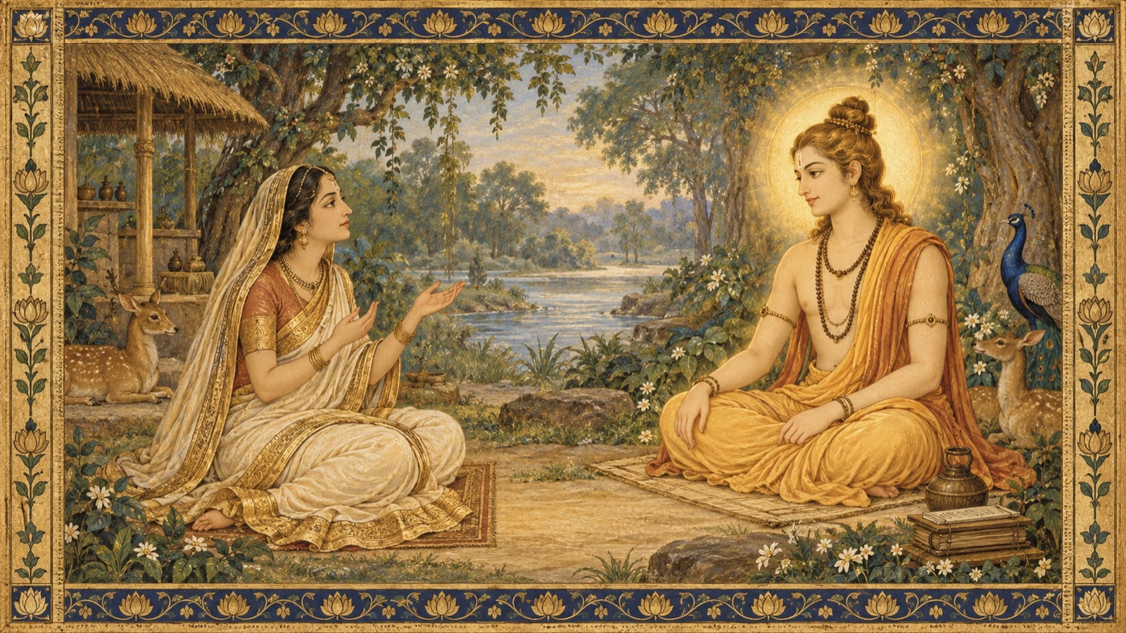 Devahuti raises a careful philosophical objection to her divine son Kapila, asking how Matter and Spirit, being co-eternal, can ever truly be separated