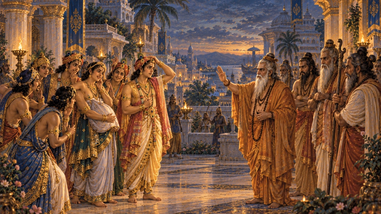 द्वारका में यदु-युवक ऋषियों के एक समूह को अपमानित करते हैं, जो वंश के अन्त का पूर्वाभास कराने वाला शाप उच्चारित करते हैं