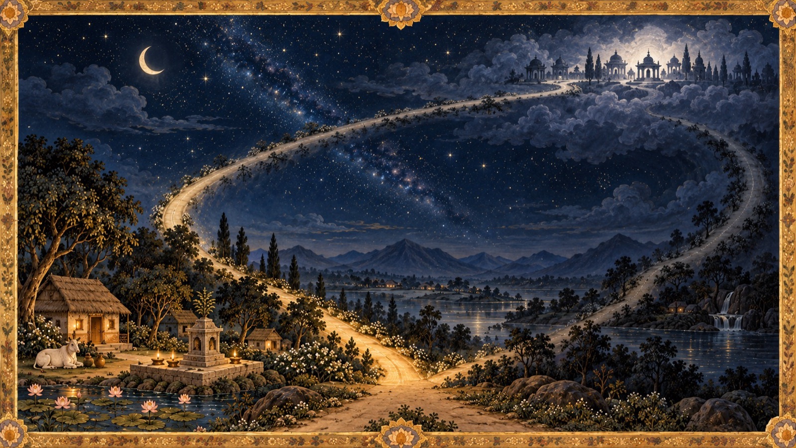 Those whose hearts delight only in home and ritual ascend by the southern Dark Path to the abode of the manes, but when that merit too is exhausted they are cast back down to this mortal world