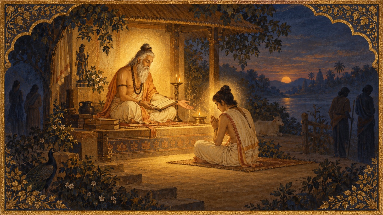 Kapila instructs His mother on to whom this teaching may be given, and closes with His final promise that whoever reverently hears or repeats this discourse even once will surely attain His state