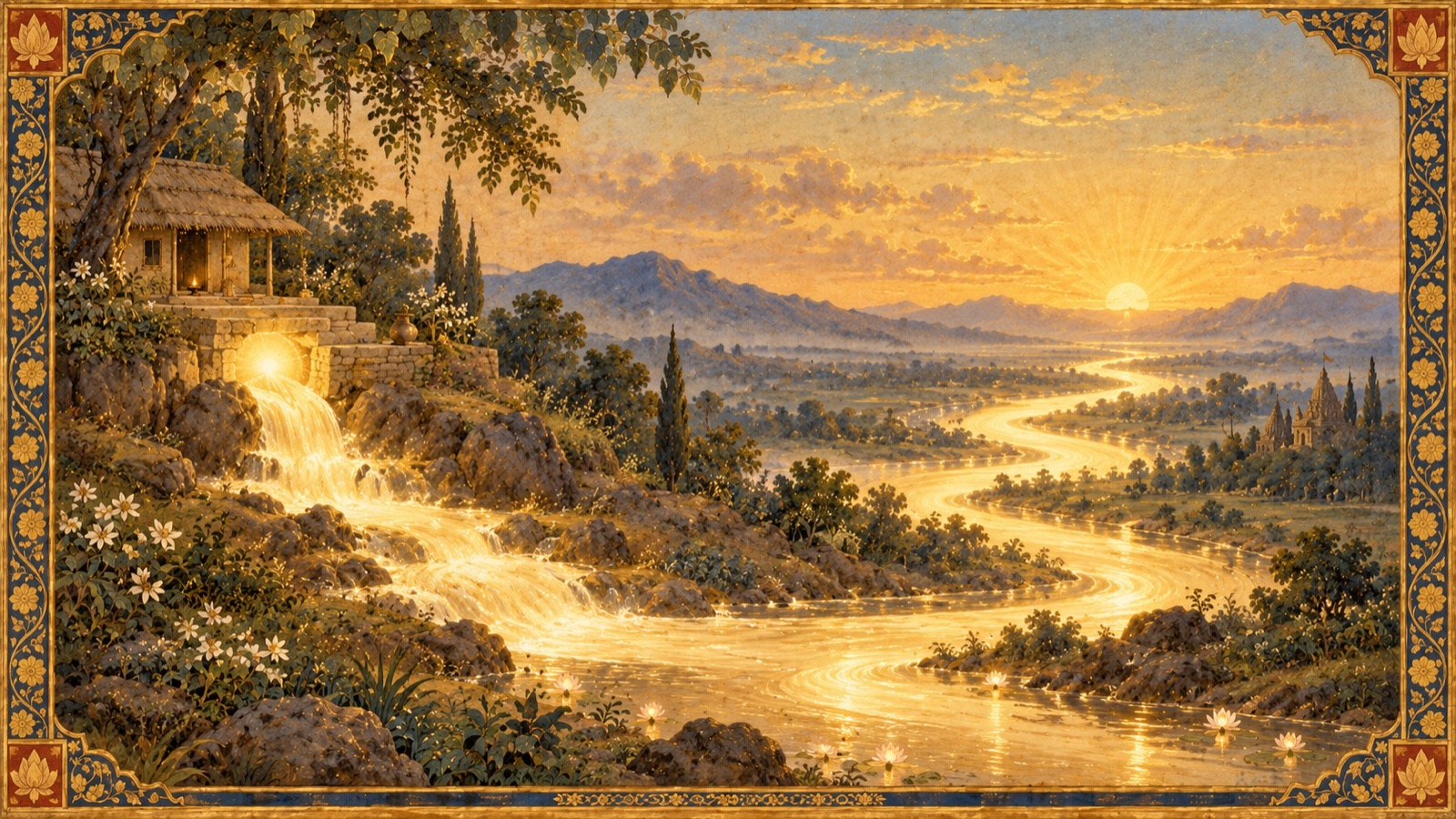 Devahuti attains final beatitude at the sacred spot known ever after as Siddhapada, her purified mortal body transformed into a river that confers the highest blessings on all who bathe in it