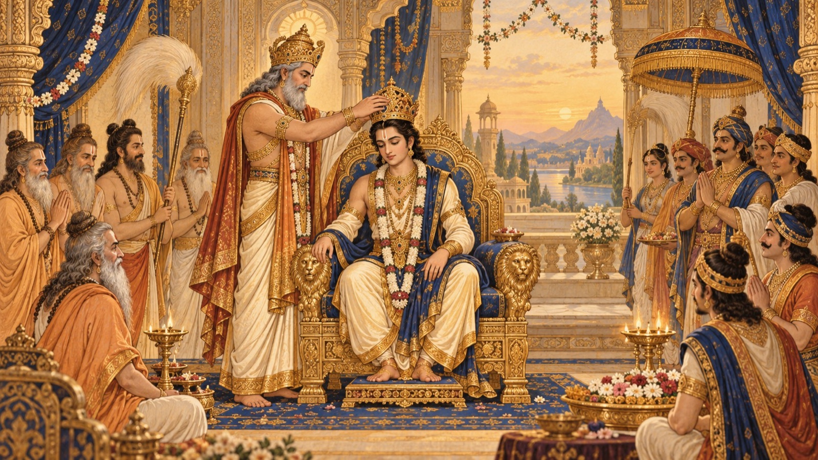 Priyavrata installed as emperor of the earth by his father Swayambhuva Manu