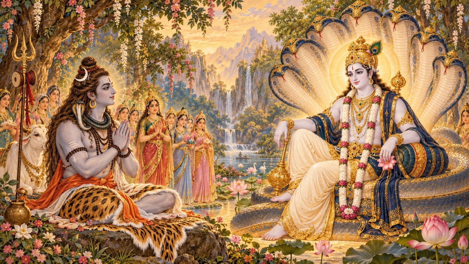 इलावृत में भगवान् शिव भगवान् संकर्षण के देदीप्यमान रूप की उपासना करते हुए