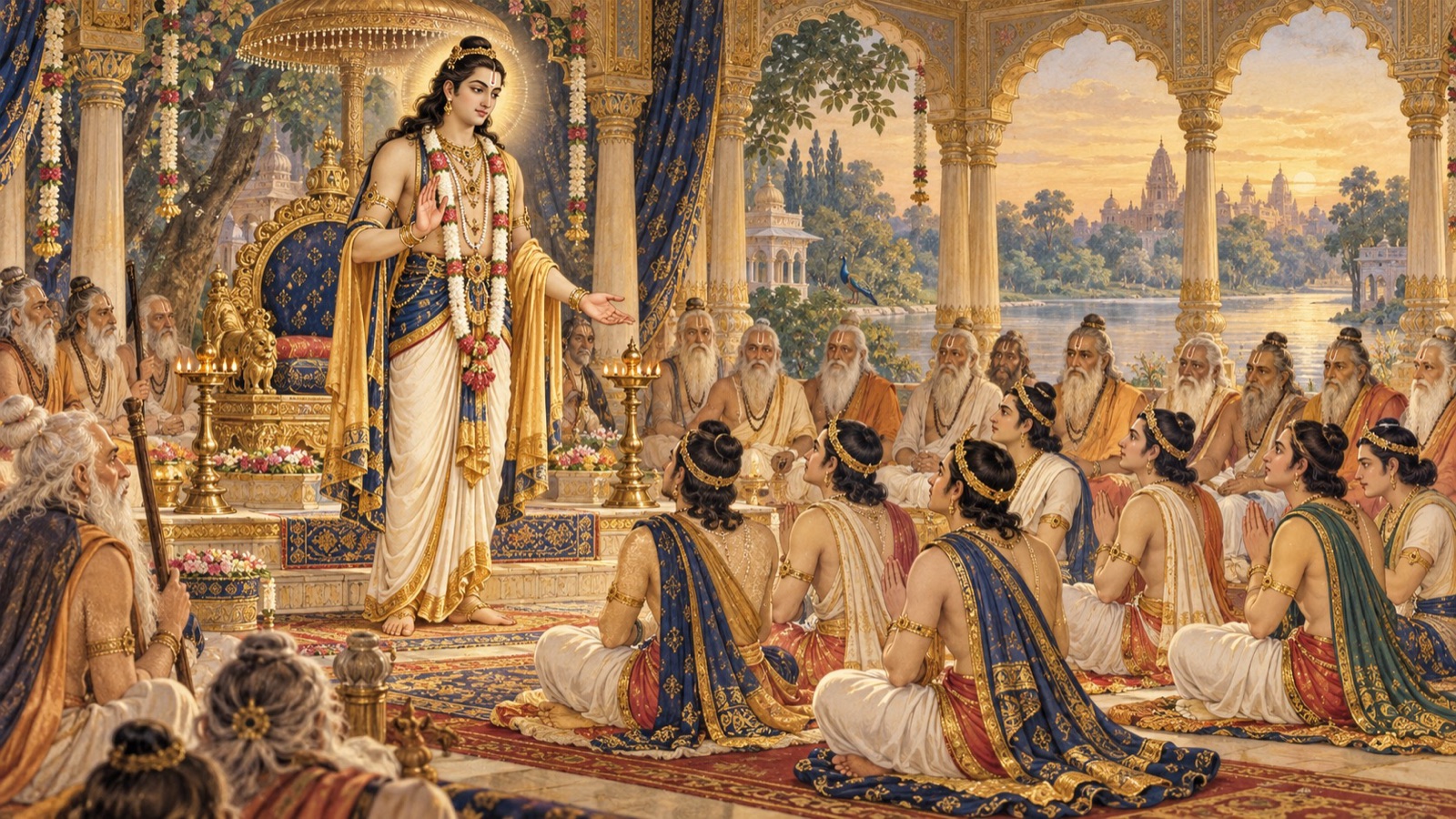 Lord Rsabhadeva addressing his devoted sons in an assembly of Brahmana sages at Brahmavarta