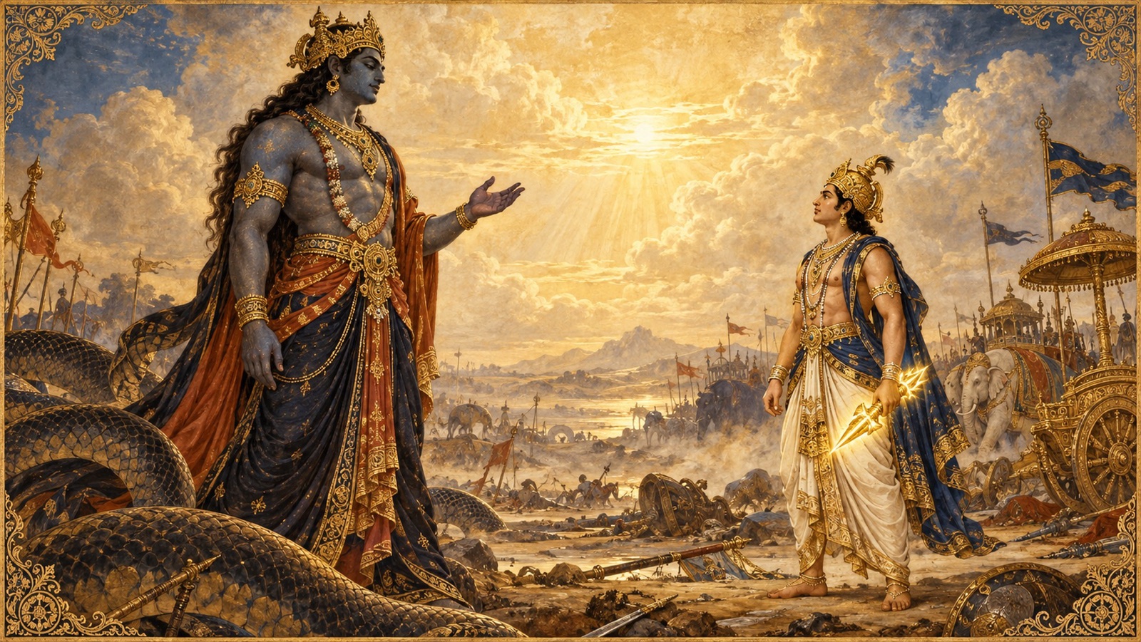 वज्रधारी इन्द्र से शान्त भाव से बोलता राक्षस वृत्र