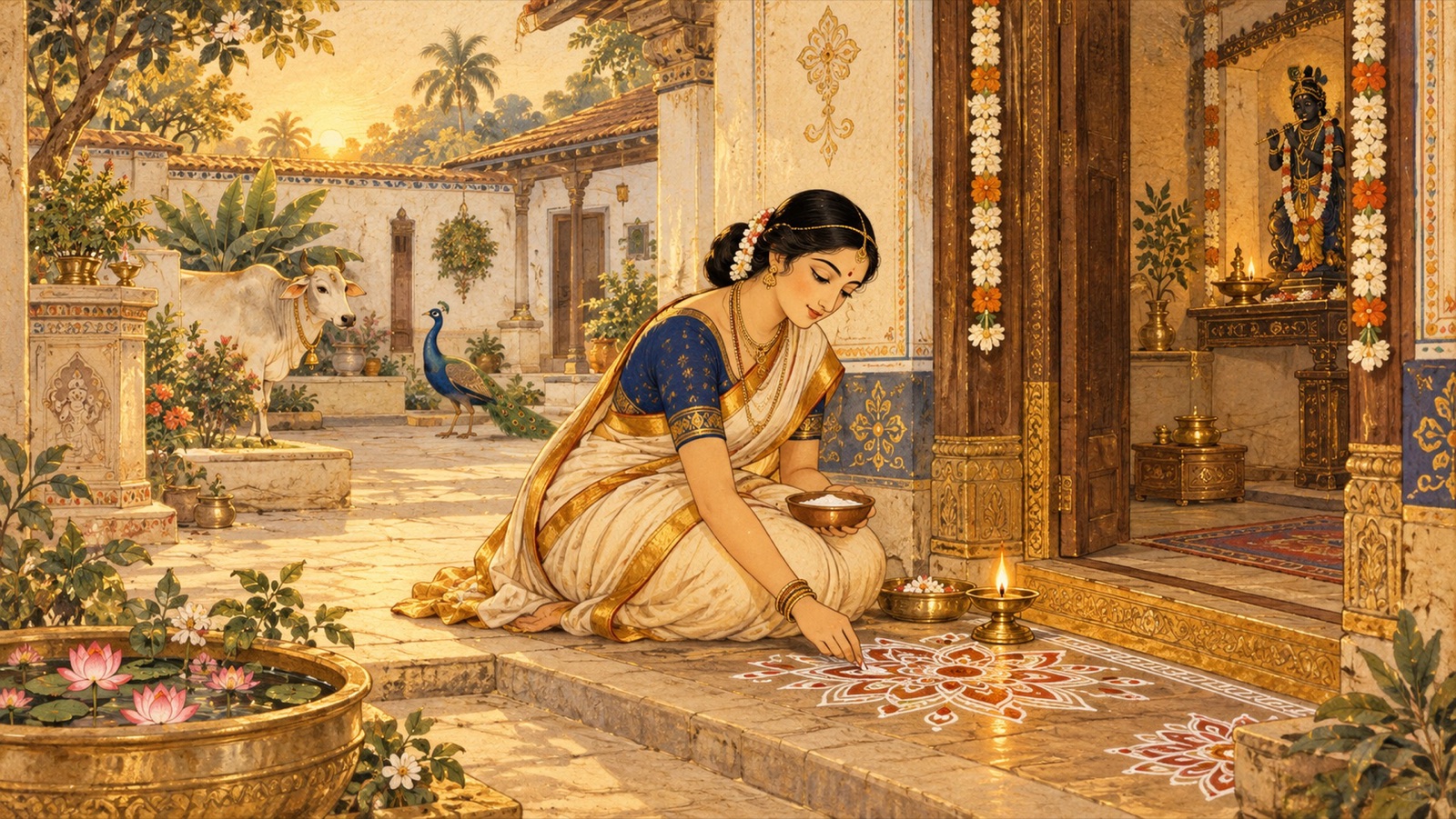 A devoted wife keeping an auspicious home in a spirit of service to the Lord