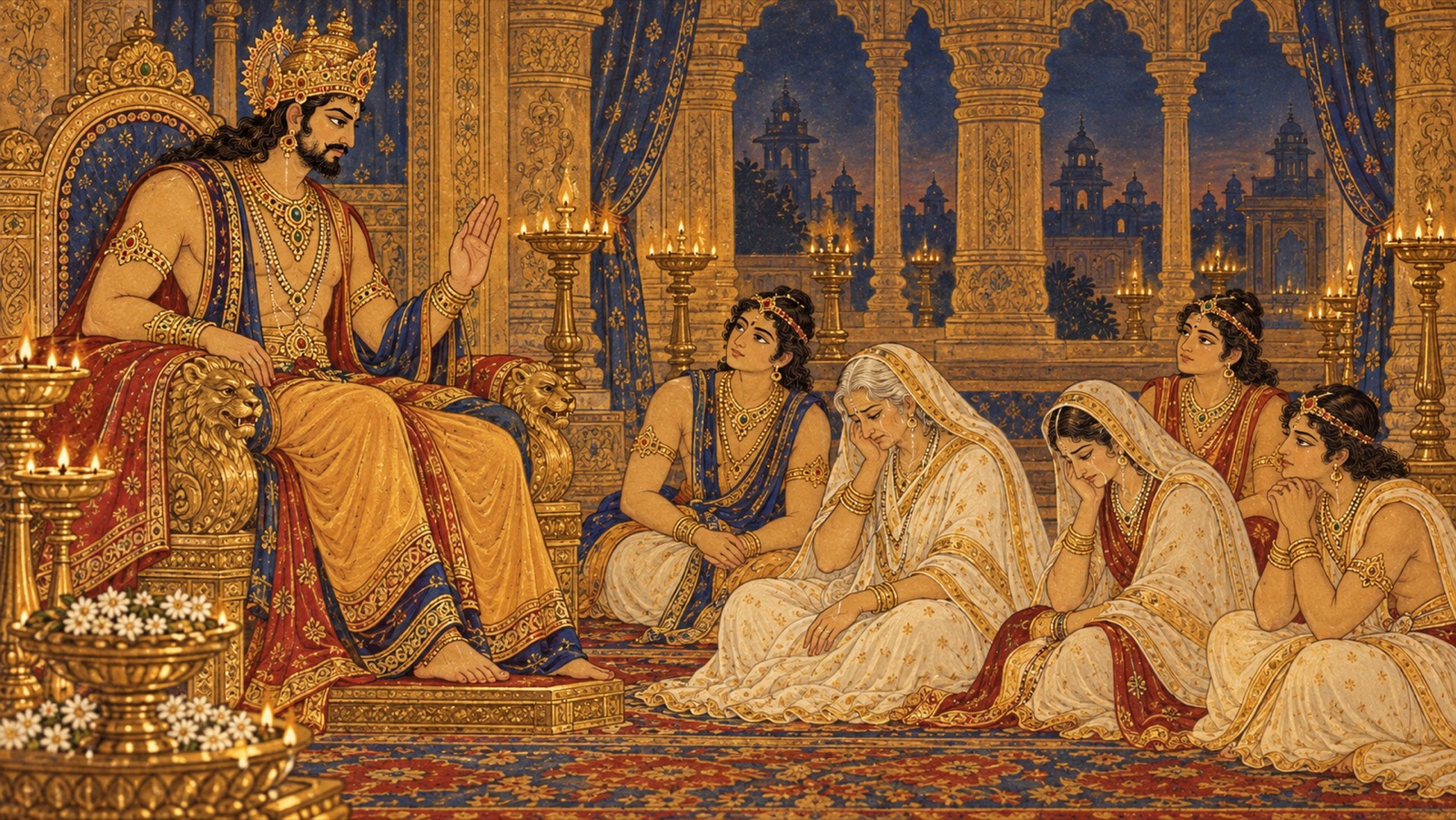 हिरण्यकशिपु अपनी शोकाकुल माता दिति तथा परिजनों को सान्त्वना के वचन कहते हुए