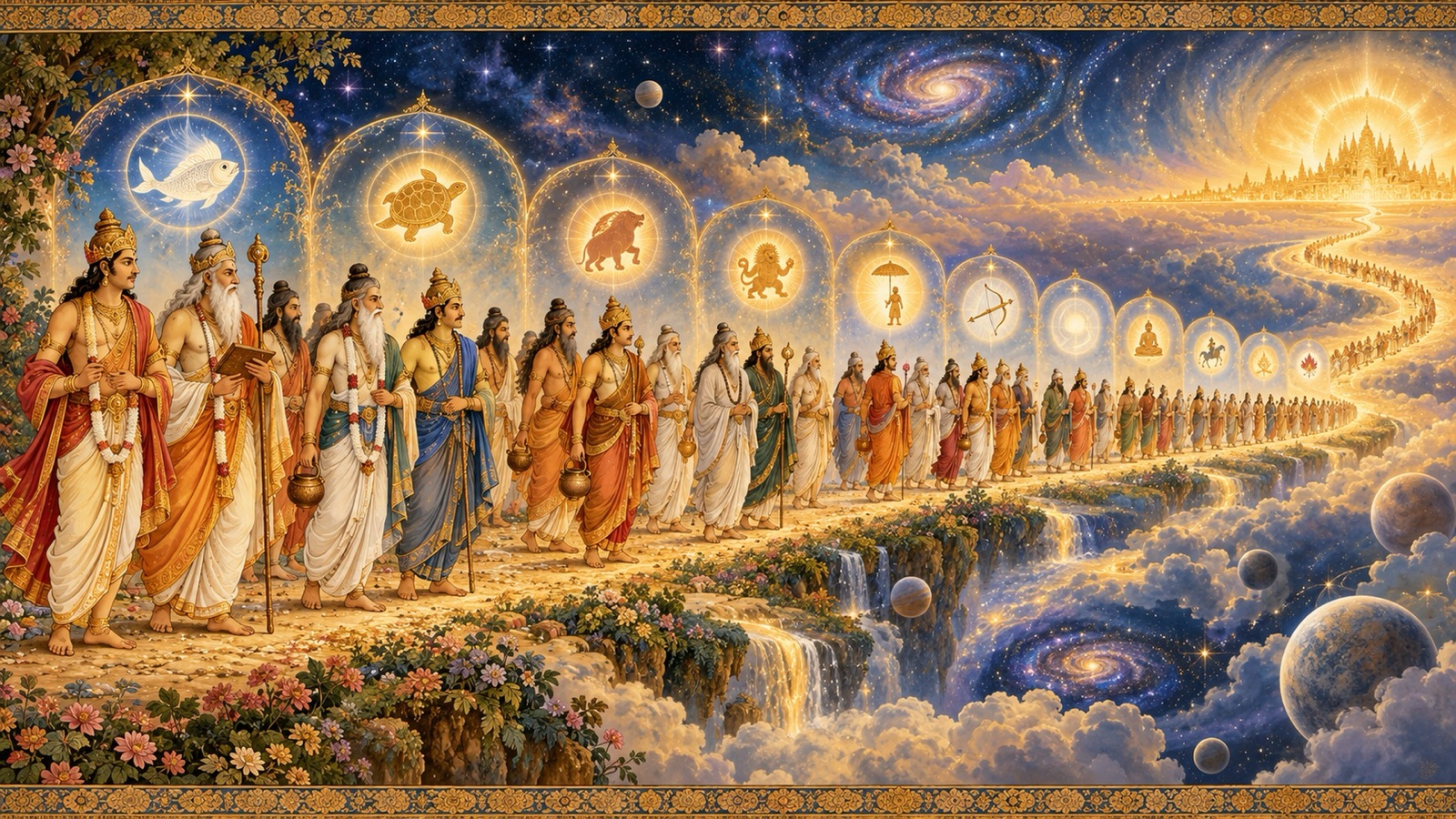 The coming Manus and the Lord's successive descents across the future ages