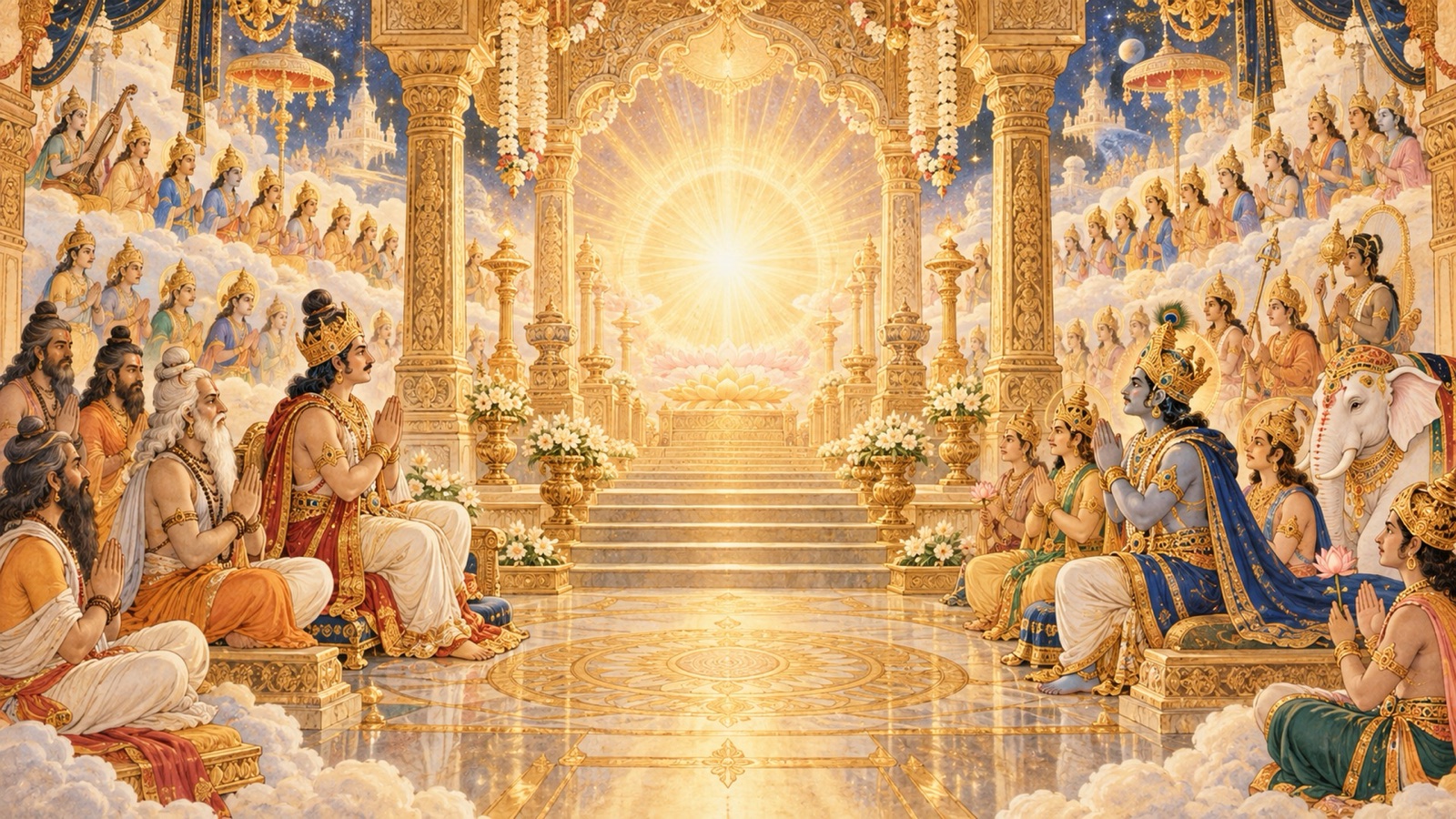 The Manu and the functionaries of a cosmic age governing under the guidance of the Supreme Lord