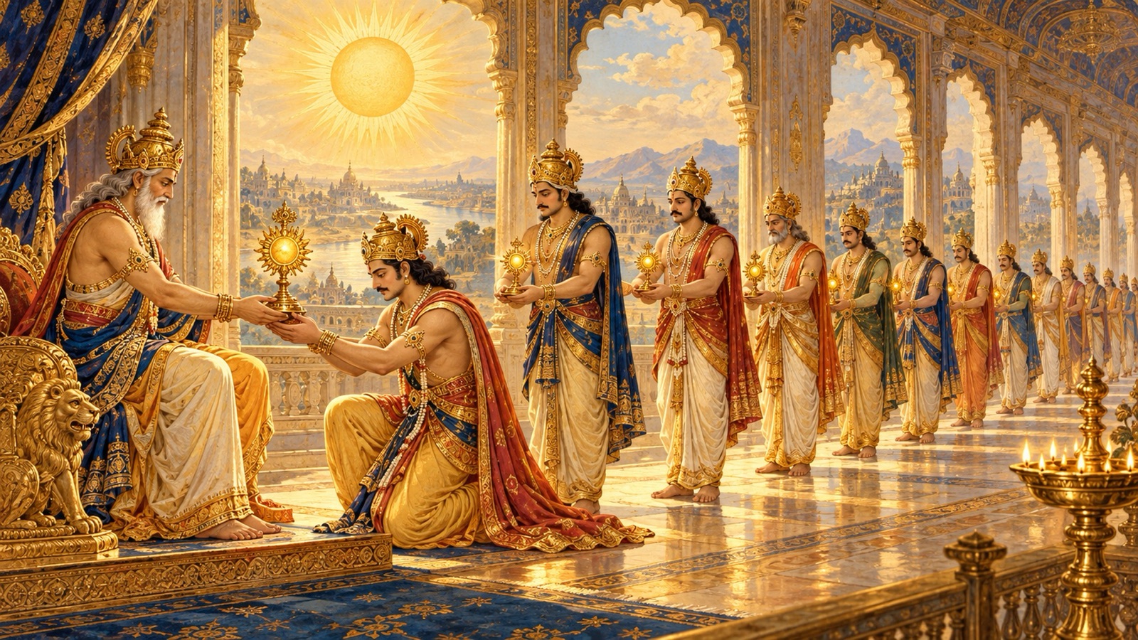 The solar dynasty descending through the sons of Kusa, from Atithi to the kings who follow