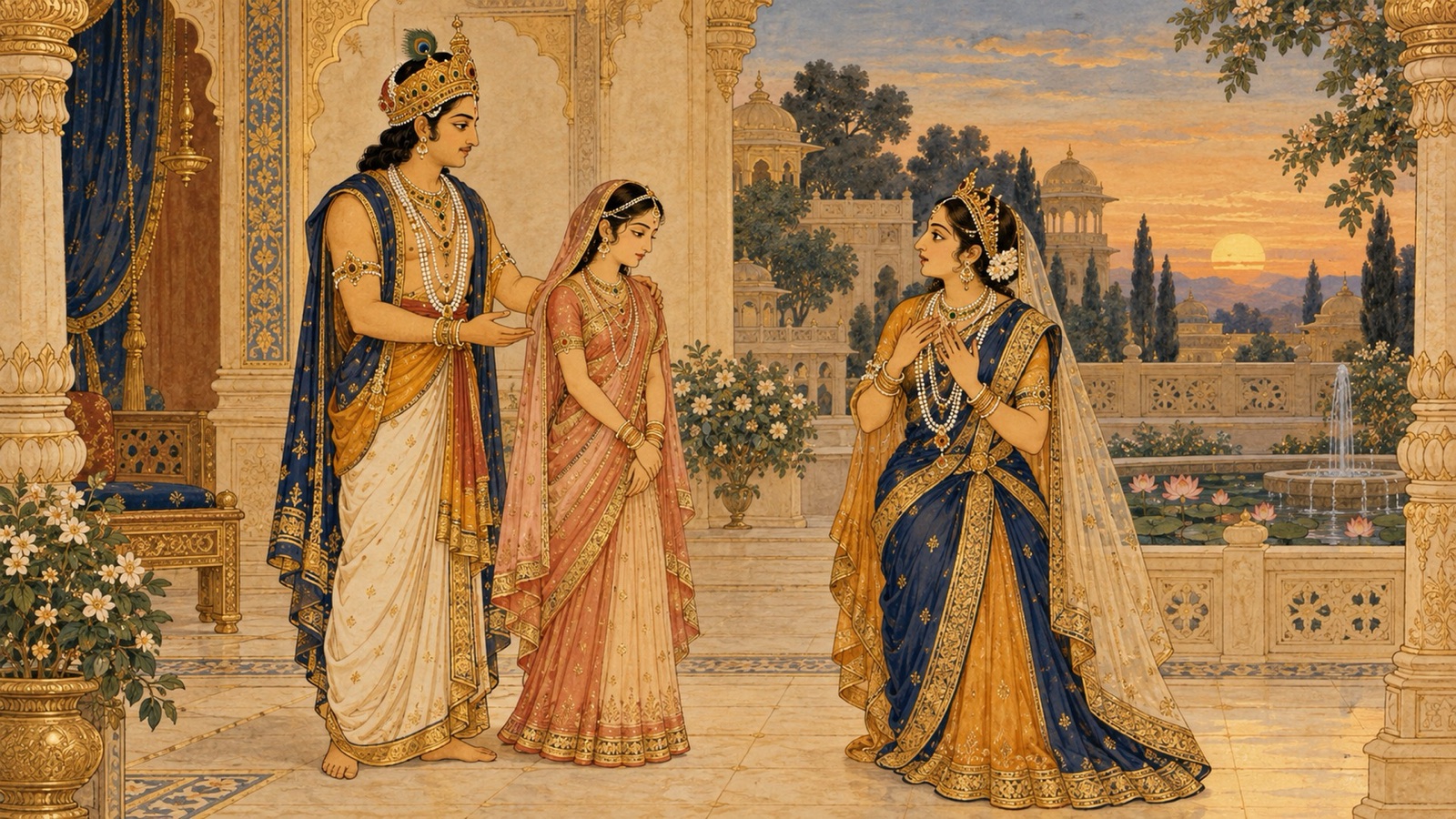 King Jyamagha blessed with a son, Vidarbha, who fulfils his father's promise