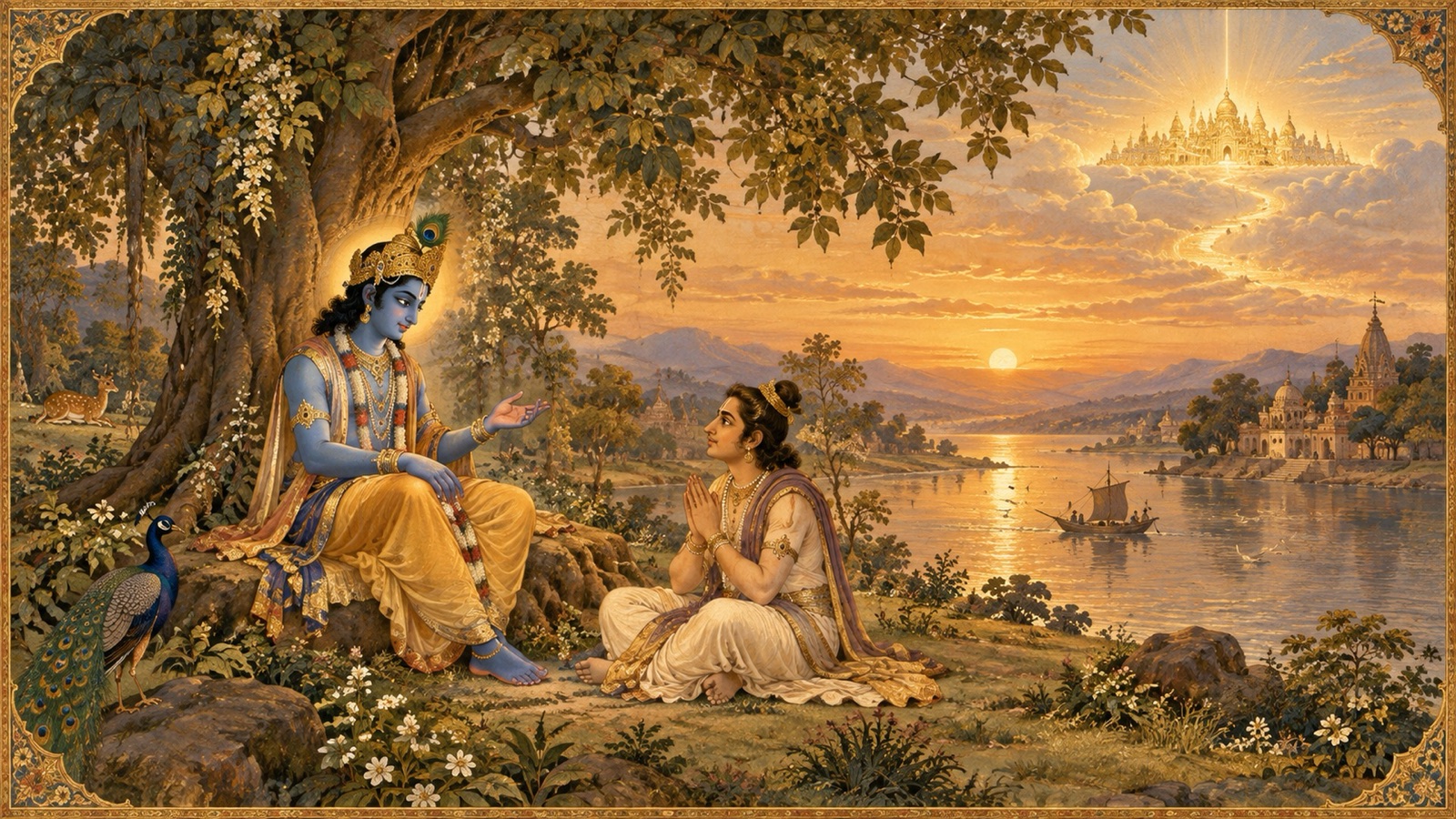 भगवान् श्री कृष्ण द्वारा अपने भक्त उद्धव को परम सत्य प्रदान करना, अपने दिव्य धाम को लौटने से पूर्व
