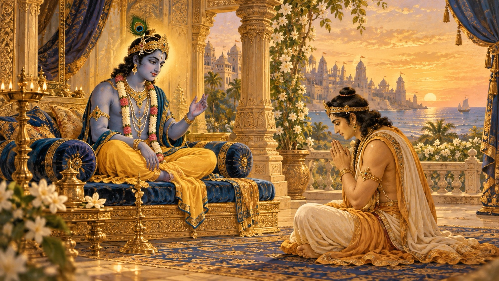 आत्मा तथा भोगों की रिक्तता पर अपने भक्त उद्धव को उपदेश जारी रखते भगवान् श्रीकृष्ण